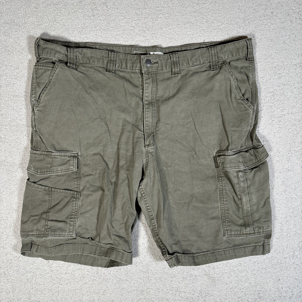 Carhartt Mens 46 Fits 44 Moss Green Rugged Flex Canvas Cargo Work Shorts Skater